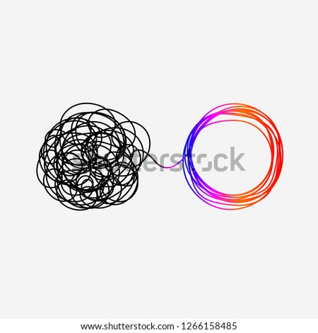 Icon psychotherapy, hand drawn doodle concept help of psychologist, business consulting. Vector illustration ストックフォト © 