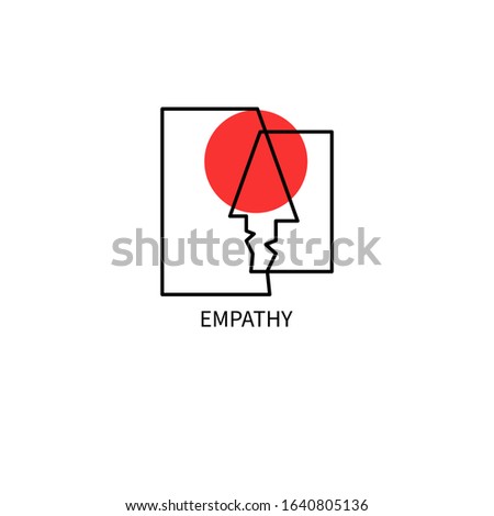 psychology logo, empathy icon, psychotherapy sign, two man face and  wavelength, psychologist symbol