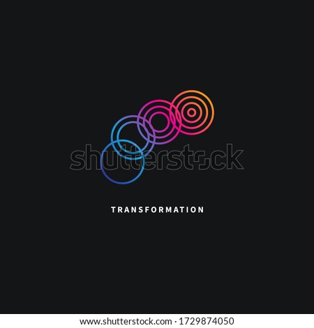 Logo change, transformation. Business icon, innovation, development, coach, coaching. 