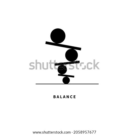 Balance symbol. Harmony sign. Logo stability. Wellbeing concept. Business stability. Vector illustration