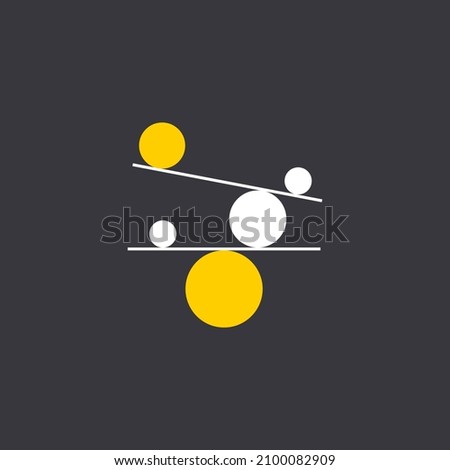 Balance abstract geometric minimal logo. Life coaching simple flat icon. Equilibrium modern concept. Balance between business and life vector metaphor. Vector illustration