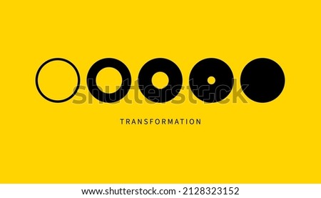 Transform, transformation icon. Abstract geometric transformation logo, coach symbol, evolution vector concept. Business progress sign ストックフォト © 