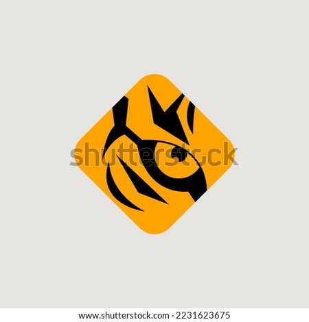 Tiger eye logo, security company symbol. Tiger eye icon, sports team emblem