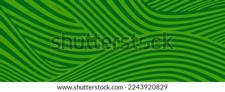 farm green banner, organic abstract background with fields. wavy green lines, natural organic products. ecology background. striped farmer green Pattern
