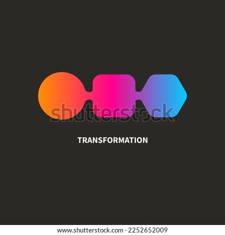 Geometric shapes, transformation. Logo change, transform concept