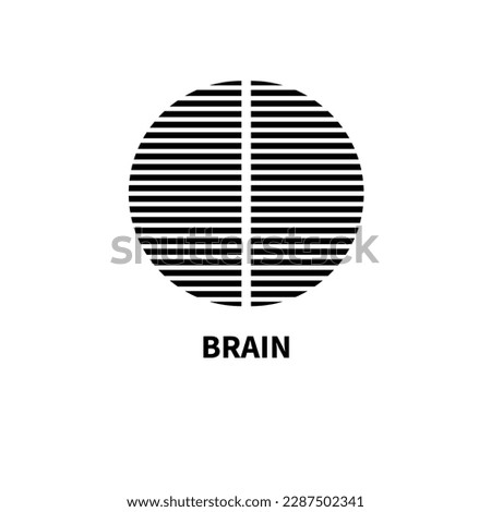 Brain minimal logo, brain hemispheres, scan, mri icon. Neurosurgery clinic logotype