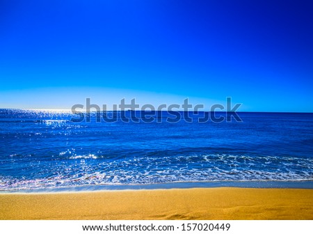 sea Ã?Â¢??Ã?Â¢??beach of golden sand in a sunny day