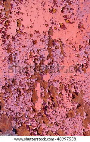 Background of the old burst paint on metal sheet