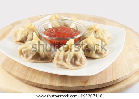 Nepalese traditional dumpling momos, Tibetan momo, Chinese dumpling dimsum