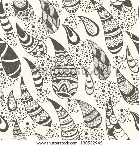 seamless paisley  pattern, hand drawn doodle style