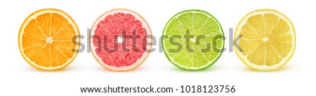 Similar – Image, Stock Photo Citrus fruits slices in sunlight. Summer fruits context