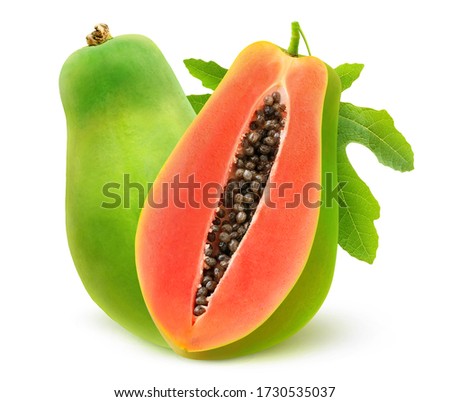 Similar – Foto Bild Halbierte Papaya auf blauem Hintergrund. Platz zum Kopieren.