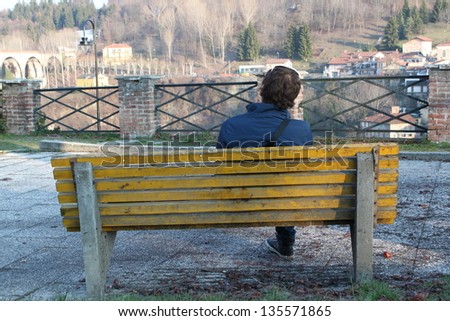 guy sitting on the bench
