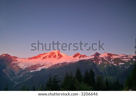 Sunset on Mount Baker, in the North Cascades of Washington State