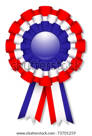 Blue, white and red cockade, vector illustration