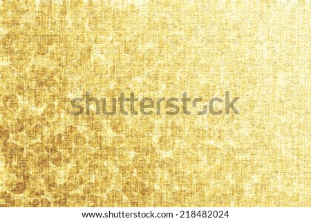 Gold metallic background, linen texture, bright festive background, golden foil