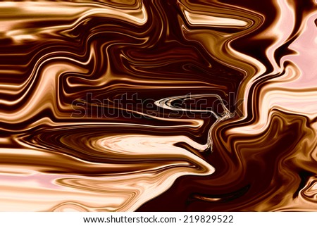 Liquid gold, abstract chocolate background, brown paper