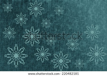 Winter dark turquoise texture, christmas background, card with snowflakes