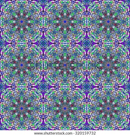 Green and purple oriental seamless pattern. Elegant luxury texture for wallpapers, advertisement, page fill, book covers etc. Boho textile background