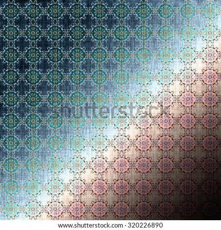 Metallic blue and pink royal pattern, traditional elements. Elegant luxury texture for wallpapers, advertisement, page fill, book covers etc. Boho textile background