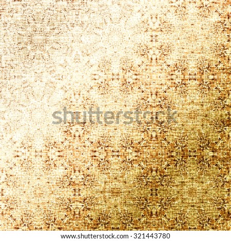 Gold oriental pattern, indian traditional elements. Golden foil. Royal texture for textile, wallpapers, advertisement, page fill, book covers etc. Boho metallic fabric background