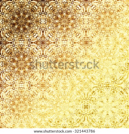 Gold oriental pattern, indian traditional elements. Golden foil. Royal texture for textile, wallpapers, advertisement, page fill, book covers etc. Boho metallic fabric background