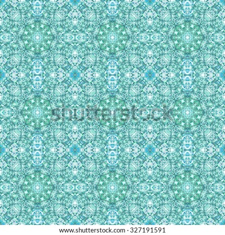 Turquoise traditional seamless pattern with ethnic elements. Royal texture for textile, wallpapers, advertisement, page fill, book covers etc. Boho-chic fabric background