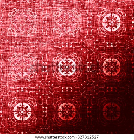 Red Christmas background, luxury new year texture. Crimson foil. Traditional metallic pattern with ethnic elements. Royal backdrop for textile, wallpapers, page fill, book covers etc.