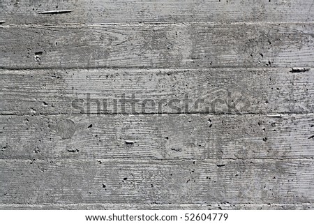 after removal of the wooden form work for concrete remained texture boards