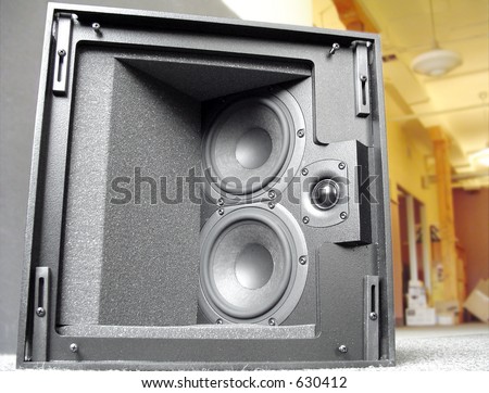 Speaker for in-ceiling installation. the advanced technology allows downfiring at 45 degree