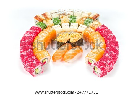 Fast food - rolls on a white background