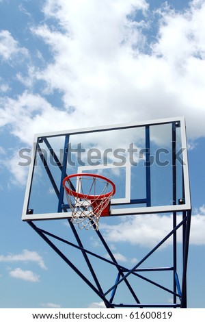 outdoor basketball court with transparent backboard