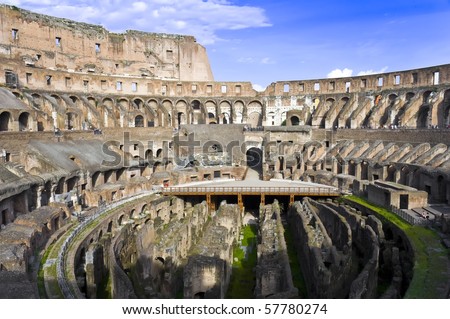Inside the Coliseum of Rome Italy