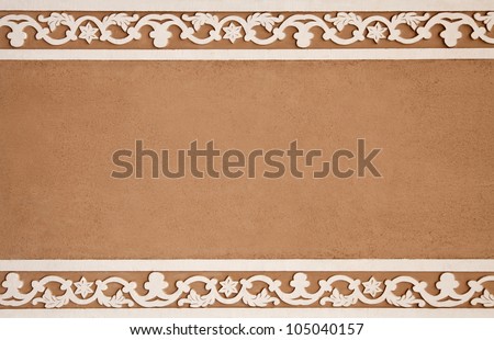Clay Background with Flower Shaped White Plaster Border.