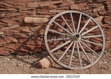 Wagon Wheel and Shadow at Hopi House - Grand Canyon National Park