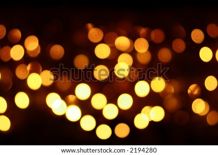 Christmas lights, out of focus, incandescence color cast, bokeh of 135mm lens