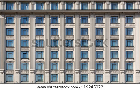 Facade of expensive hotel building. Background or texture