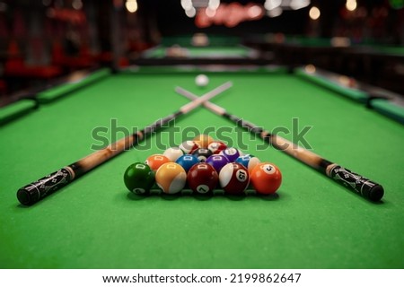 Similar – Image, Stock Photo billiard table with billiard balls