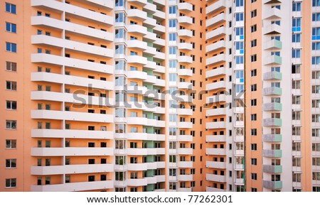 Giant multi-apartments building. Background or texture