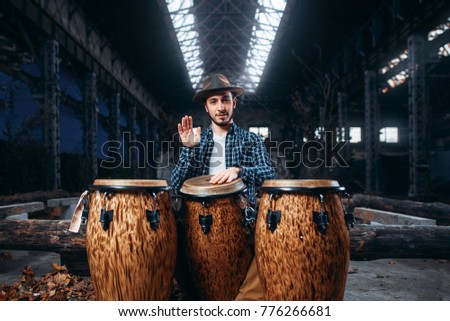 Similar – Image, Stock Photo Man playing djembe in Morocco, Africa.