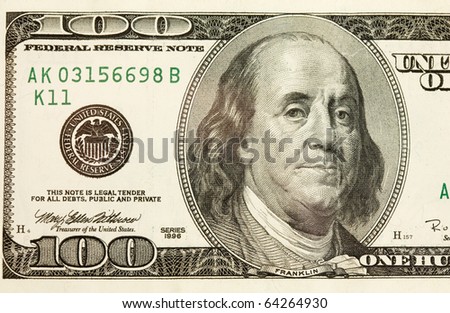 Closeup Abstract Of $100 Bill In Us Currency Stock Photo 64264930 ...