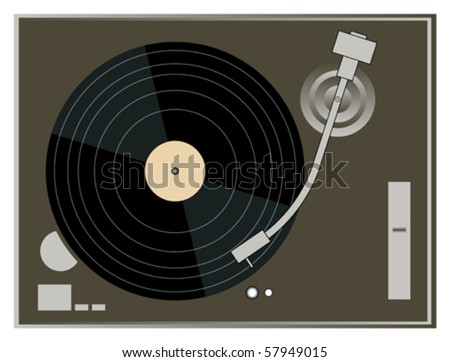 DJ Turntable on white background vector graphics