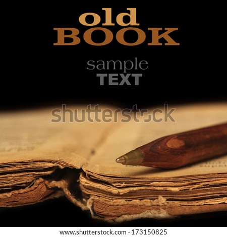 Closeup of old book pages texture