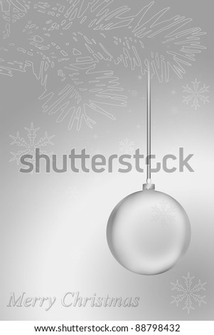 Silver Christmas ball on silver background