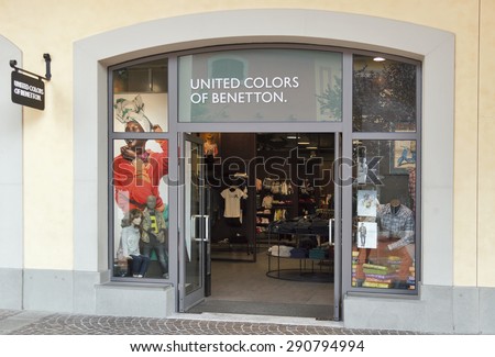 MUGELLO, ITALY - SEPTEMBER 11, 2014: Facade of United Colors of Benetton store in McArthurGlen Designer Outlet Barberino. Benetton founded 1965 is global fashion brand, based in Ponzano Veneto, Italy.