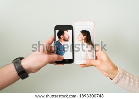 Similar – Image, Stock Photo smartphone love Woman