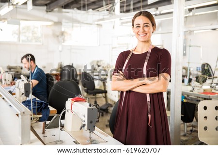 Similar – Image, Stock Photo Sewing machine worked by a seamstress