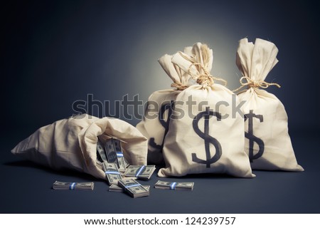 lots of money inside bags