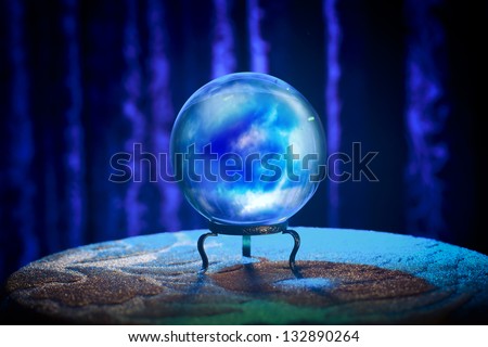 Magic crystal ball on a table