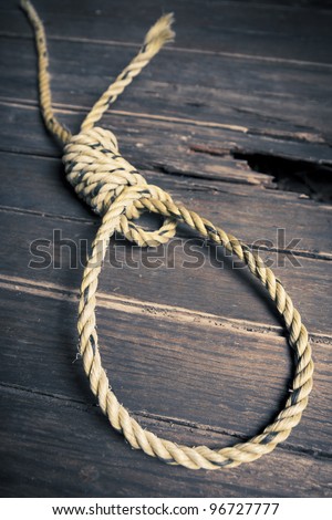high contrast image of a hangman\'s noose